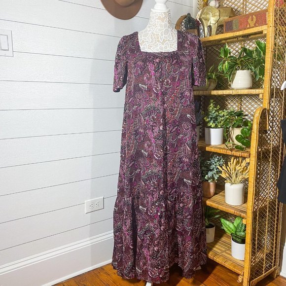 NWT Anthropologie Lisabetta Maxi Dress Purple Paisley Extra Small XS - Picture 13 of 14
